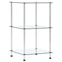 Gossi raft cu 3 niveluri, transparent, 40x40x67 cm, sticla securizata