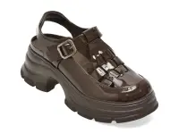 Pantofi GRYXX maro, 26339, din piele ecologica lacuita