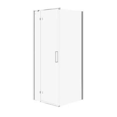 Cabina de dus patrata 80x80 cm Cersanit Jota, crom cu usa batanta stanga