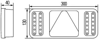 Stop lampa spate stanga (LED, 24V, cu semnalizator, cu lumina ceata, lumina marsalier, cu lumina stop, lumina parcare, reflector triunghiular, lungime cablu: 0,5m)