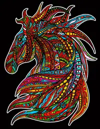 Pagina de colorat pictură ColorVelvet - Cal sălbatic, 47 x 35 cm