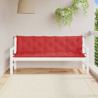 vidaXL Perne bancă de grădină 2buc., roșu, 180x50x7cm, țesătură oxford
