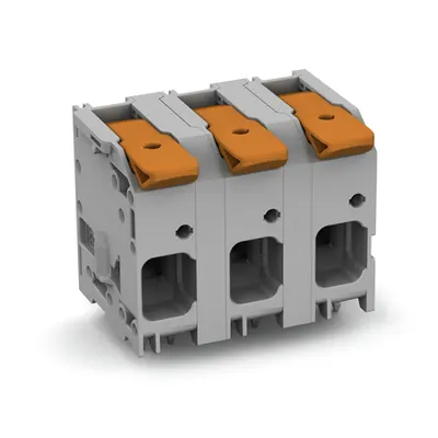 PCB terminal block; lever; 16 mm²; Pin spacing 15 mm; 2-pole; Push-in CAGE CLAMP®; 16,00 mm²; gray