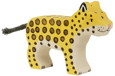Figurină din lemn Goki - Leopard, mică