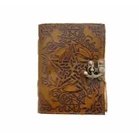 Jurnal vintage, 17.5x12.5cm, piele naturala, stea, Krashell