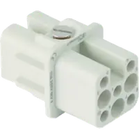 Insert pentru conector Mama - 21X21 - 7P + E 10A 250V / 4kV / 3 - CRIMP CONNECTION - GRI