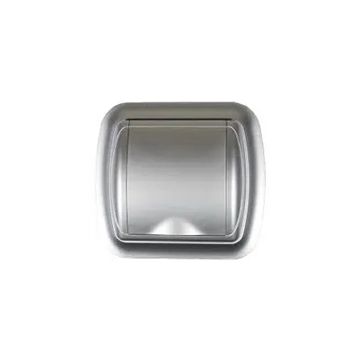 Doza - Priza perete plastic, argintiu , margine rotunjita