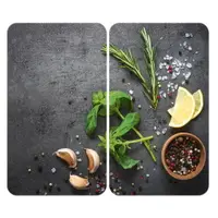 Set 2 protecții din sticlă pentru aragaz Wenko Universal Herbs