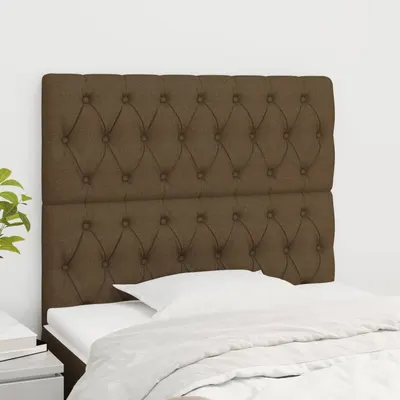 vidaXL Tăblie de pat maro închis 100x7x118/128 cm, material textil