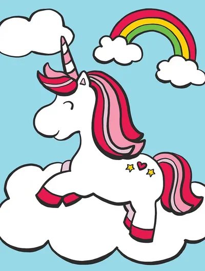 Royal Pictură pe numere cu vopsele acrilice - Prima mea pictură, unicorn