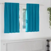 vidaXL Perdele Opaque cu Inel 2 buc. Turcoaz 140 x 140 cm Poliester