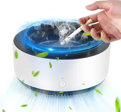 Scrumieră Inteligentă, Auto-Stingere, Cu Ventilator și Filtru Anti-Fum, Portabilă și Ușor de Curățat Engros