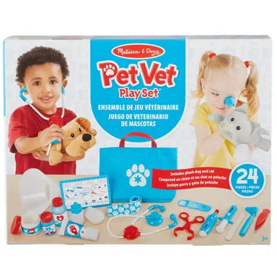Set de joaca, Melissa & Doug, La veterinar, 24 piese, 6074883