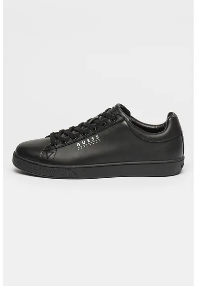 Pantofi sport de piele cu detalii logo - Negru stins