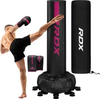 Set sac de box de podea RDX F6 Kara 6FT cu mănuși incluse, roz
