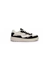 Sneakers femei TORO WAVE - piele naturala si - Alb/Negru