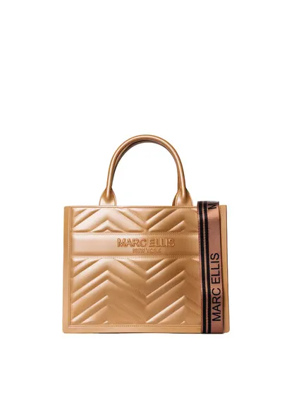 Geanta de mana cu aspect matlasat Novara Ultra - Maro cognac