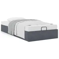 Gossi cadru pat otoman fara saltea gri inchis 100x200 cm catifea