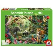 Puzzle 100 piese, Jungla colorata, Schmidt