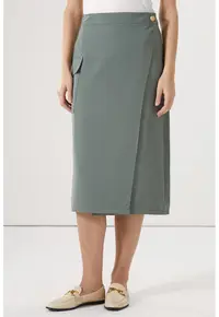 Fusta midi stratificata - Verde pal