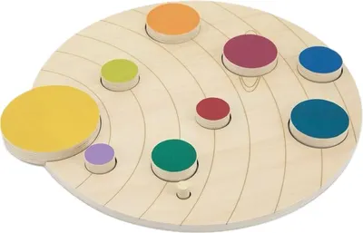 Puzzle din lemn Andreu Toys - Sistem solar, circular