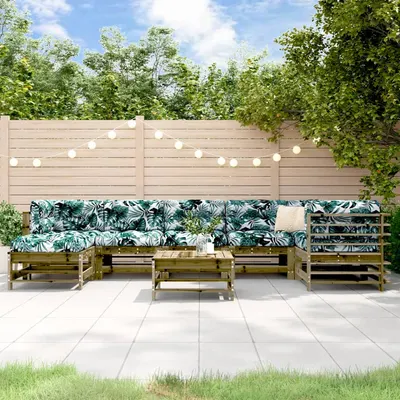 Gossi set mobilier de gradina cu perne, 8 piese, lemn de pin tratat