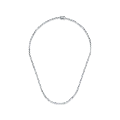 Colier tennis din aur alb cu diamante de 4ct