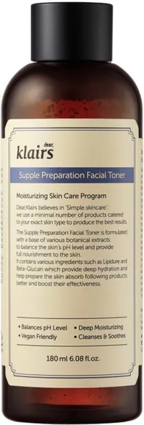 Dear Klairs Supple Preparation Toner facial, 180 ml
