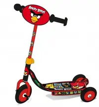 Trotineta Angry Birds cu 3 roti, ghidon reglabil, placa antiderapanta, greutate suportata 20 kg, varsta 3 ani+
