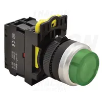 Comutator in relief, semn.luminoasa, verde NYK3-HLG 1×NO, 5A/230V AC-15, IP42, LED 230V AC/DC