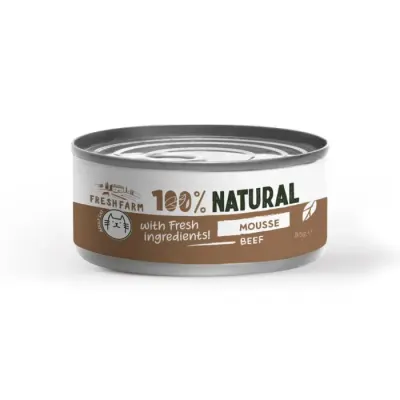 Conserva pentru pisici Fresh Farm Mousse cu vita 85 gr
