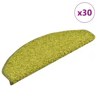 vidaXL Covorașe pentru scări, 30 buc., 65x21x4 cm, verde, semirotunde, mari