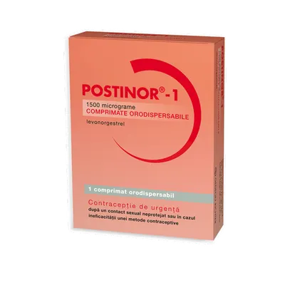 Postinor-1 1500 micrograme, Gedeon Richter | 1 comprimat orodispersabil