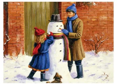 Set de pictură cu vopsele acrilice Royal - Om de zăpadă, 39 x 30 cm