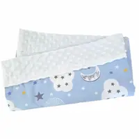 Paturica personalizata – Somnic Pufos Albastru și Minky Alb