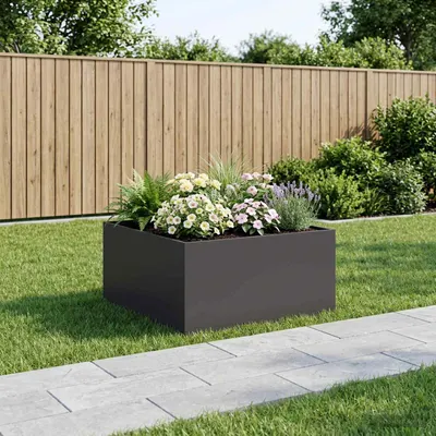 vidaXL Vază pentru Grădină Negru 60 x 60 x 40 cm Oțel laminat la rece