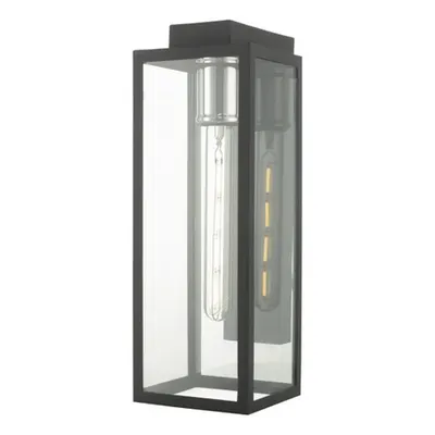 Aplica Naxos Outdoor Wall Light Black Glass IP43