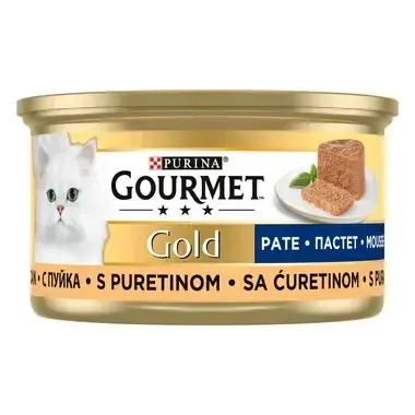 Hrana umeda pentru pisici Gourmet Gold Mousse cu curcan 85 gr
