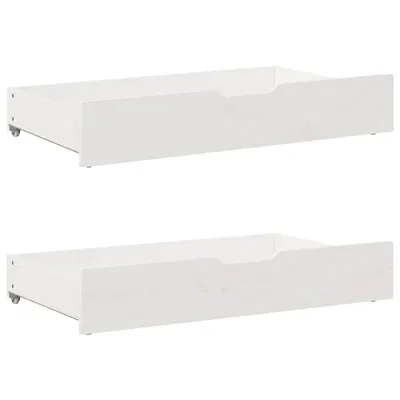 Gossi sertare de pat, 2 buc., 95x55x16 cm, alb, lemn masiv de pin