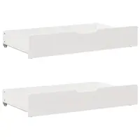 Gossi sertare de pat, 2 buc., 95x55x16 cm, alb, lemn masiv de pin