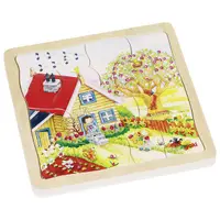 Puzzle din lemn Goki - Anotimpuri