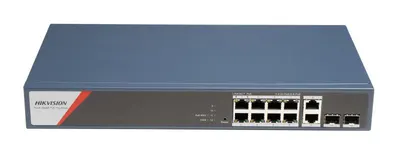 Switch PoE Hikvision DS-3E1512HP-SI-8P2T2F: 8 x 10/100/1000 Mbps PoE Ports, 2 × 10/100/1000 Mbps RJ45, 2 x 10/100/1000 Mbps SFP