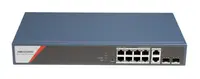 Switch PoE Hikvision DS-3E1512HP-SI-8P2T2F: 8 x 10/100/1000 Mbps PoE Ports, 2 × 10/100/1000 Mbps RJ45, 2 x 10/100/1000 Mbps SFP,