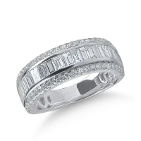 Inel din aur alb cu diamante baguette si rotunde de 1.43ct