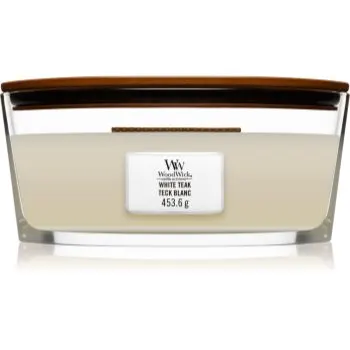 Woodwick White Teak lumânare parfumată cu fitil din lemn (hearthwick)