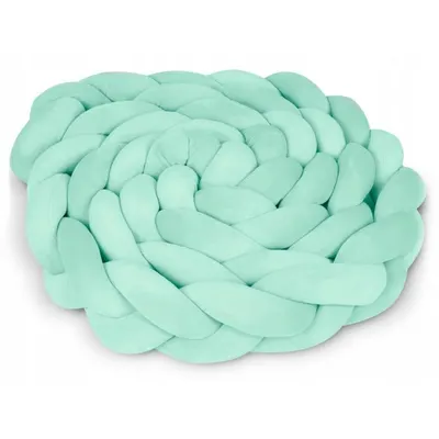 Protectie laterala impletita pentru patut Ricokids Mint 3metri,inaltime 11.5 cm, din plus cu umplutura antialergica