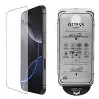 Folie de protectie Ecran Guess Classic Outline pentru Apple iPhone 16 Pro, Sticla Securizata, Full Glue, 2.5D, Neagra