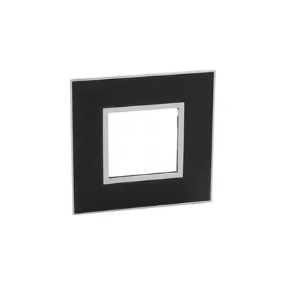 Placa Arteor - French/German standard - patrat - 2 module - mirror negru