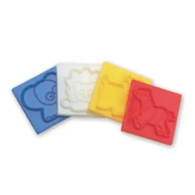 Plastilina 5 culori/set, 5x75g + 4 matrite decorative, iDough Amos