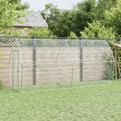 Gossi cotet pentru pasari, gri, 400x105x182 cm, otel galvanizat